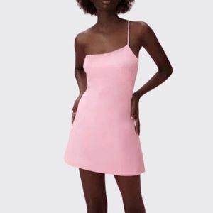 Zara Pink Asymmetric One Shoulder Mini Dress